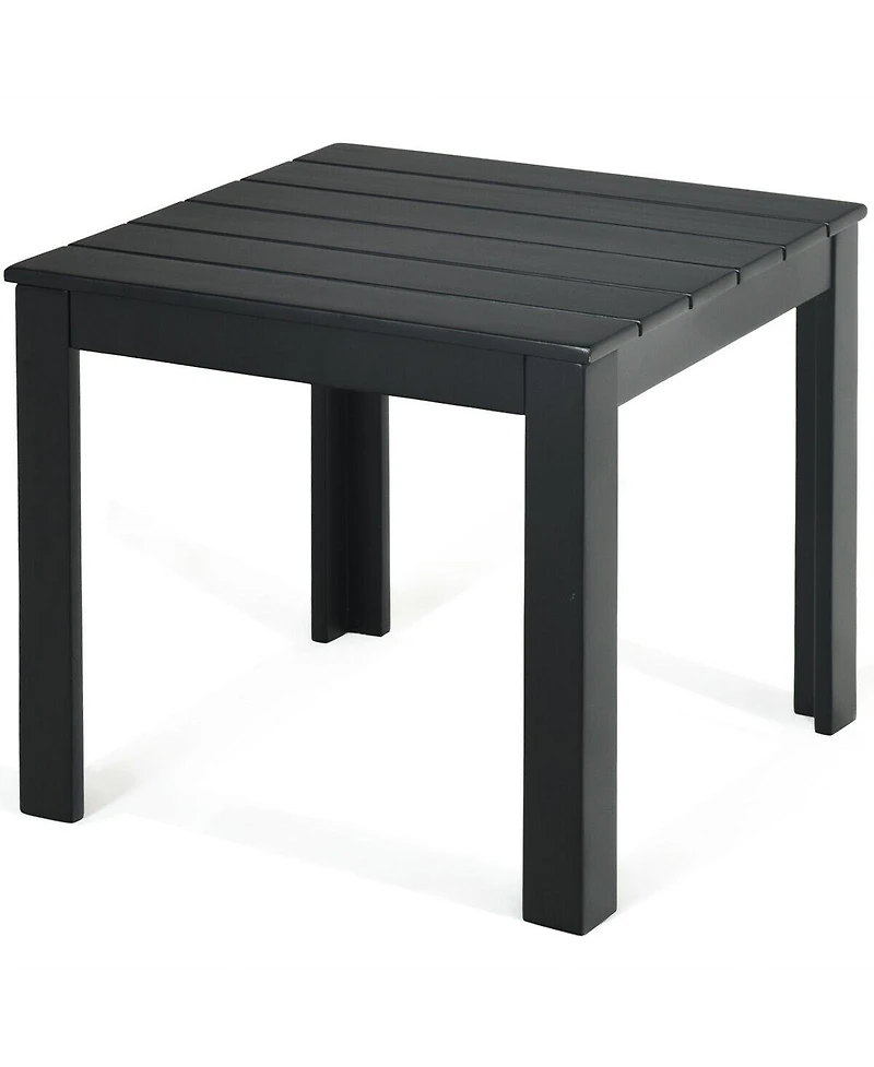 Sugift Wooden Square Patio Coffee Bistro Table-Black
