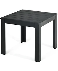 Sugift Wooden Square Patio Coffee Bistro Table-Black