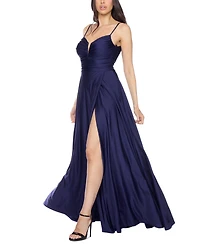 B Darlin Juniors' Sleeveless V-Neck Jersey Gown, Created for Macy's
