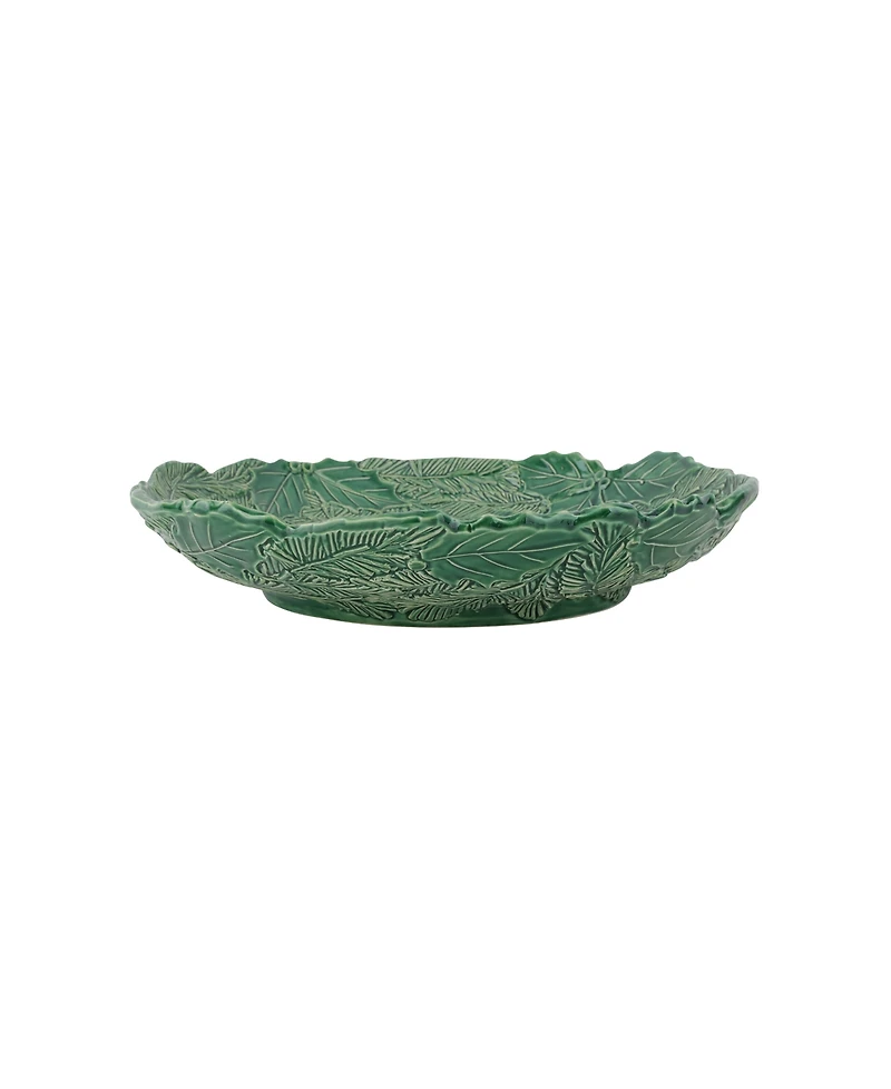 Vietri Lastra Holiday Green Figural Shallow Bowl