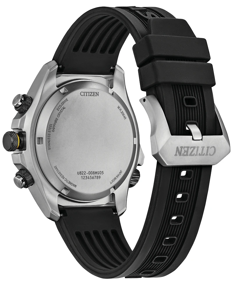 Citizen Eco-Drive Men's Chronograph Promaster Land Black Rubber Strap Watch 44mm