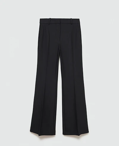 Mango Women's Mid-Rise Flared Trousers