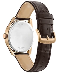 Citizen Eco-Drive Men's Brown Leather Strap Watch 42mm