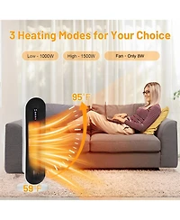 Sugift 1500W Oscillating Electric Space Heater Ceramic Heater with Remote Control