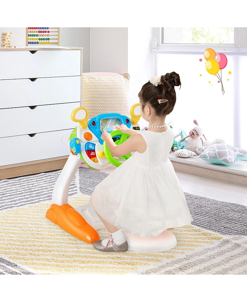 Hongge Kids Steering Wheel Pretend Play Toy Set with Lights and Sounds