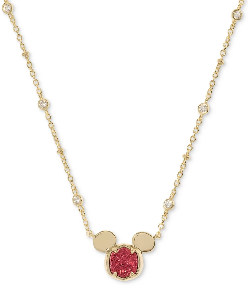 Disney | Kendra Scott 14k Gold-Plated Cubic Zirconia & Stone Mickey Mouse 14" Adjustable Pendant Necklace