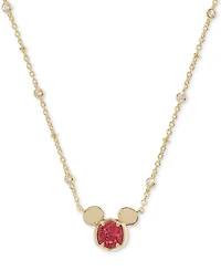 Disney | Kendra Scott 14k Gold-Plated Cubic Zirconia & Stone Mickey Mouse 14" Adjustable Pendant Necklace