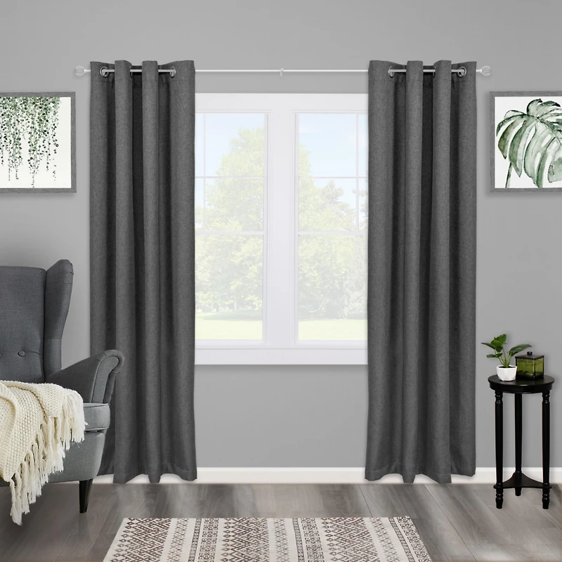 Kenney Jax 5/8 Inch Brushed Nickel Decorative Curtain Rod for Stylish Home Decor