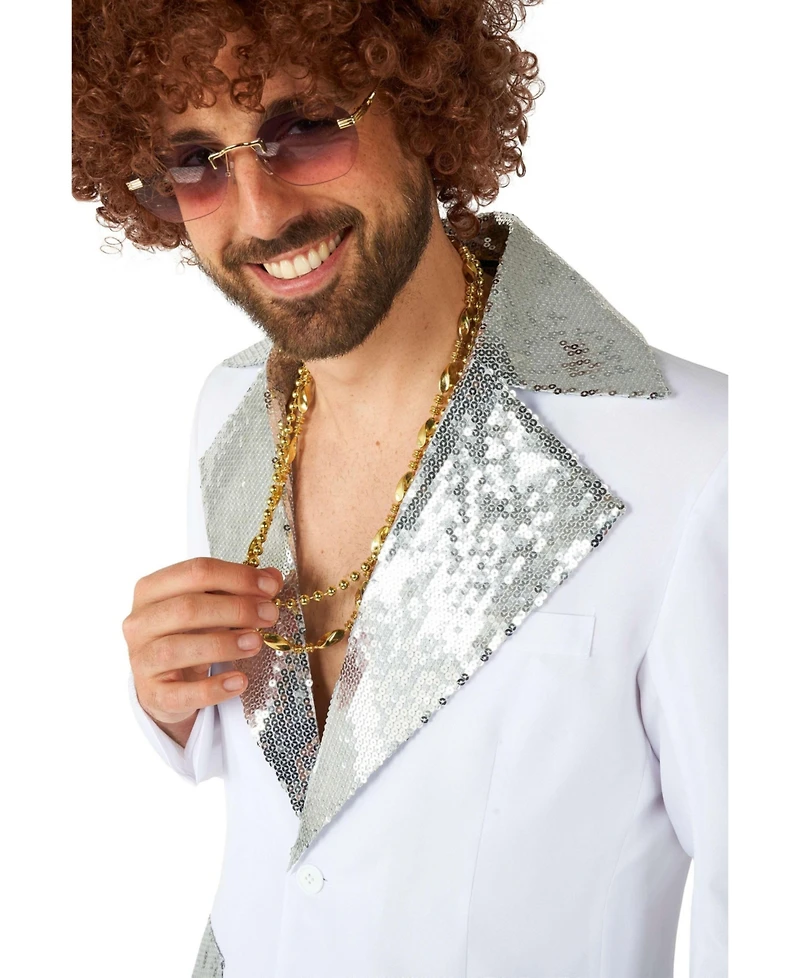 Suitmeister Men's Disco Costume Suit - Saturday Night Fever Outfit Blazer And Flare Pants White