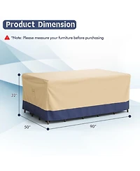 Sugift Patio Furniture Cover with Padded Handle and Click-Close Straps-90 x 50 x 32 inches
