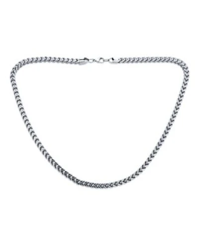 Bling Jewelry Heavy Duty Biker Gold Plated Silver Tone Stainless Steel 6MM Flat Square Wheat Link Foxtail Chain Necklace