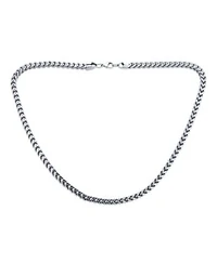 Bling Jewelry Heavy Duty Biker Gold Plated Silver Tone Stainless Steel 6MM Flat Square Wheat Link Foxtail Chain Necklace