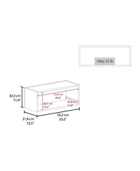 Fm Furniture Hard Rock Wall Cabinet in Melamine with Open Storage, Black