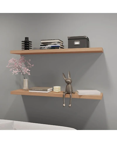 Fm Furniture Greer Floating Shelf in Melamine x2, Pine