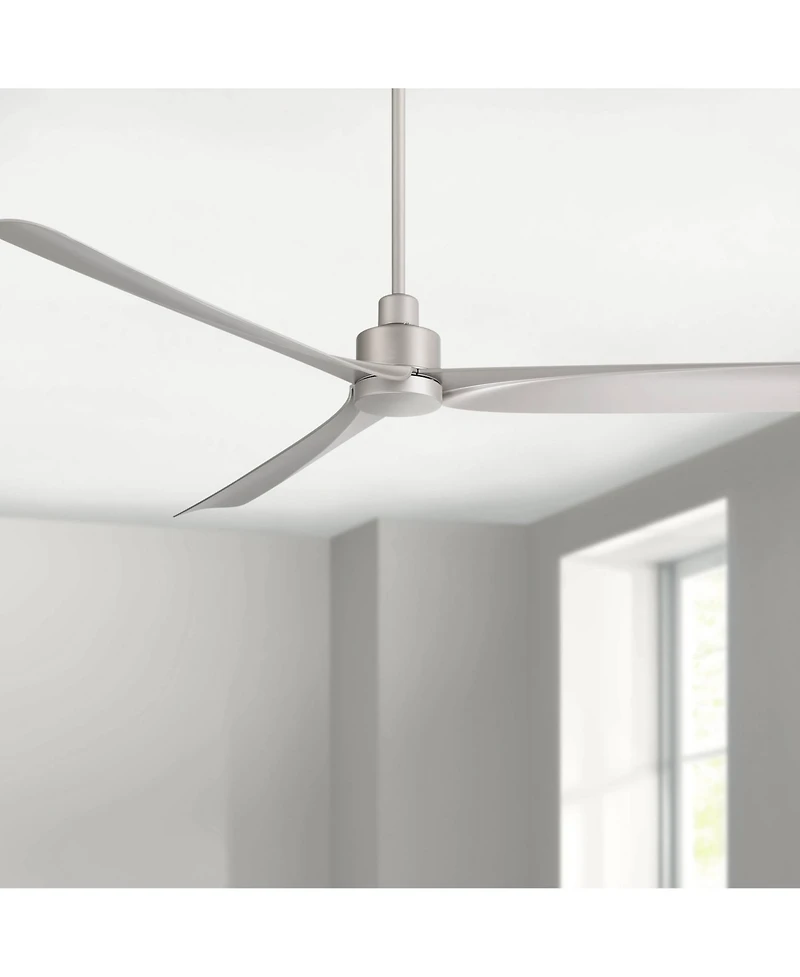 Casa Vieja 60" Sailplane Modern Indoor Outdoor Ceiling Fan 3 Blade Remote Control Silver Finish Bedroom Patio Damp Rated