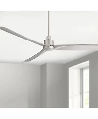 Casa Vieja 60" Sailplane Modern Indoor Outdoor Ceiling Fan 3 Blade Remote Control Silver Finish Bedroom Patio Damp Rated