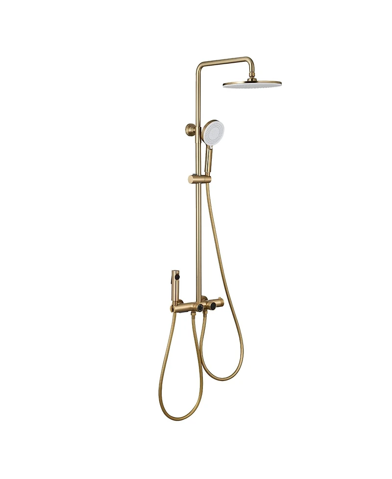 Mondawe 12Inch 4-Functiom Shower Faucet System Set with Handheld Spray (Rough-in Value Included)