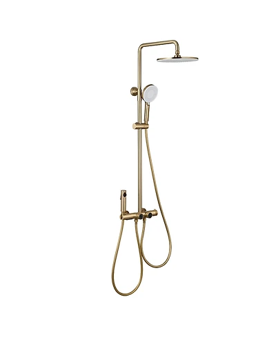 Mondawe 12Inch 4-Functiom Shower Faucet System Set with Handheld Spray (Rough-in Value Included)