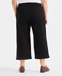 Style & Co Plus Wide-Leg Cropped Jeans, Exclusively at Macy's