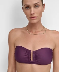 Dkny Women's Shirred U-Wire Bandeau Bikini Top