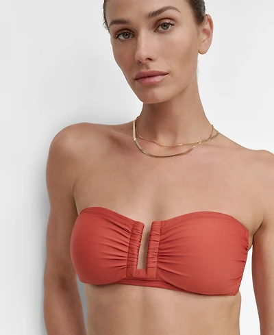 Dkny Women's Shirred U-Wire Bandeau Bikini Top