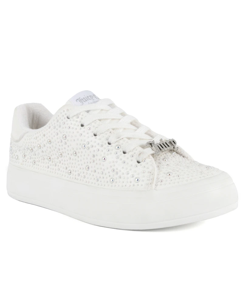 Juicy Couture Women's Alanis Rhinestone Lace Up Platform Sneakers