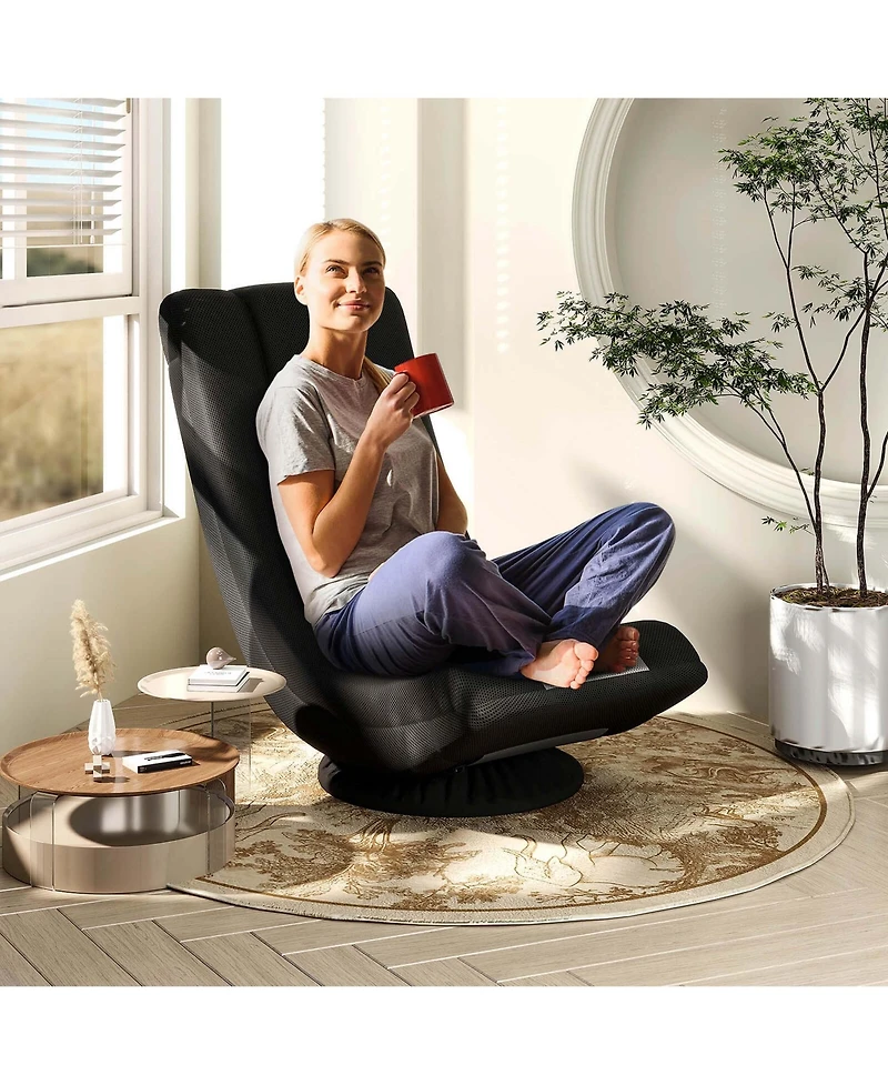 360° Swivel Gaming Chair 4 Position Adjustable Folding Floor Sofa Indoor
