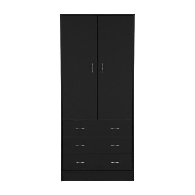 Melfa 71" H Armoire, with 2 doors, 3 drawers and 1 hanging rod, White