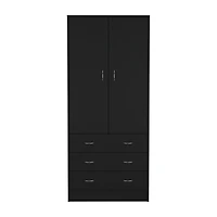 Melfa 71" H Armoire, with 2 doors, 3 drawers and 1 hanging rod, White