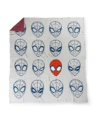 Saturday Park Spiderman Spidey Expressions 50x60 Feather Knit Throw Blanket