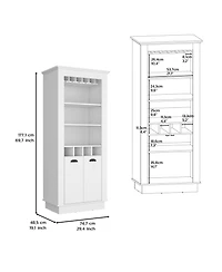 Gale Bar Cabinet Elegant Multi-Storage Unit with Built-in Bottle and Glass Racks, White
