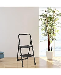 2 Step Ladder Portable Folding Ladder Stool for Adults with Wide Anti-Slip Pedal