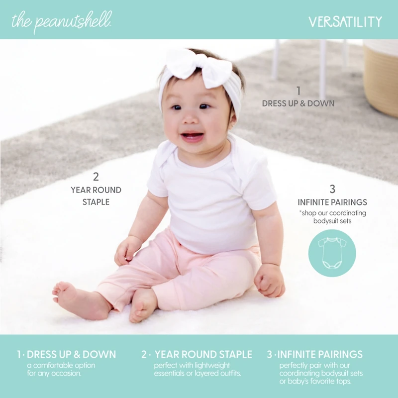 The Peanutshell Baby Girls Pants, 5-Pack, Butterfly Kisses