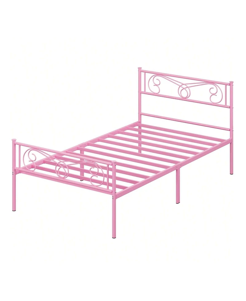 gaomon Metal Platform Bed Frame With Headboard And Footboard, Steel Slat Support And Mattress Foundation, No Box Spring Needed