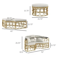 Outsunny Patio Furniture Set w/ Cushions, Outdoor Daybed w/ Canopy,