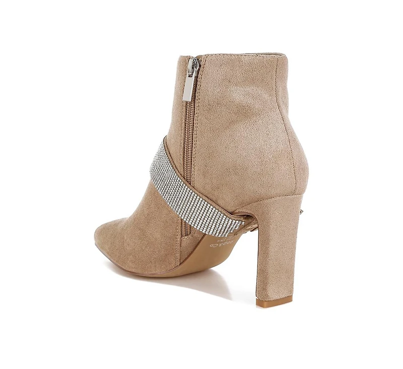 Asagao Diamante & Rhinestones Strap Boots