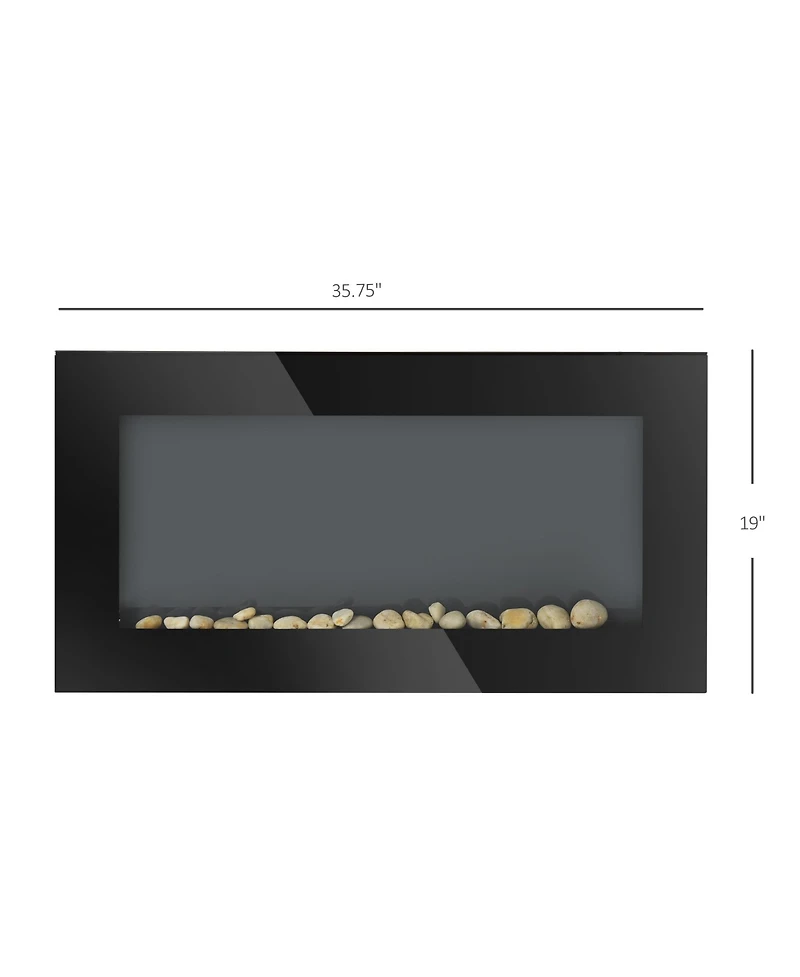 Homcom Recessed Fireplace Heater with Realistic Led Flames and Overheat Protection