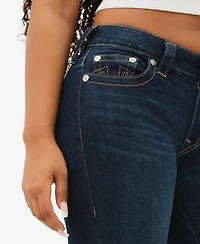True Religion Women's Billie Mid Rise Straight Jeans