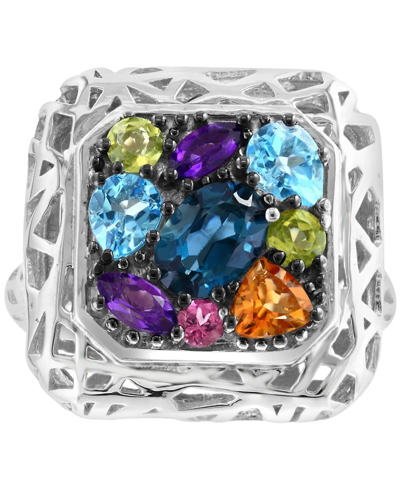 Effy Multi-Gemstone Cluster Ring (2-1/3 ct. t.w.) in Sterling Silver