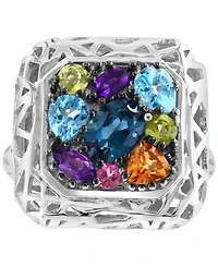 Effy Multi-Gemstone Cluster Ring (2-1/3 ct. t.w.) in Sterling Silver