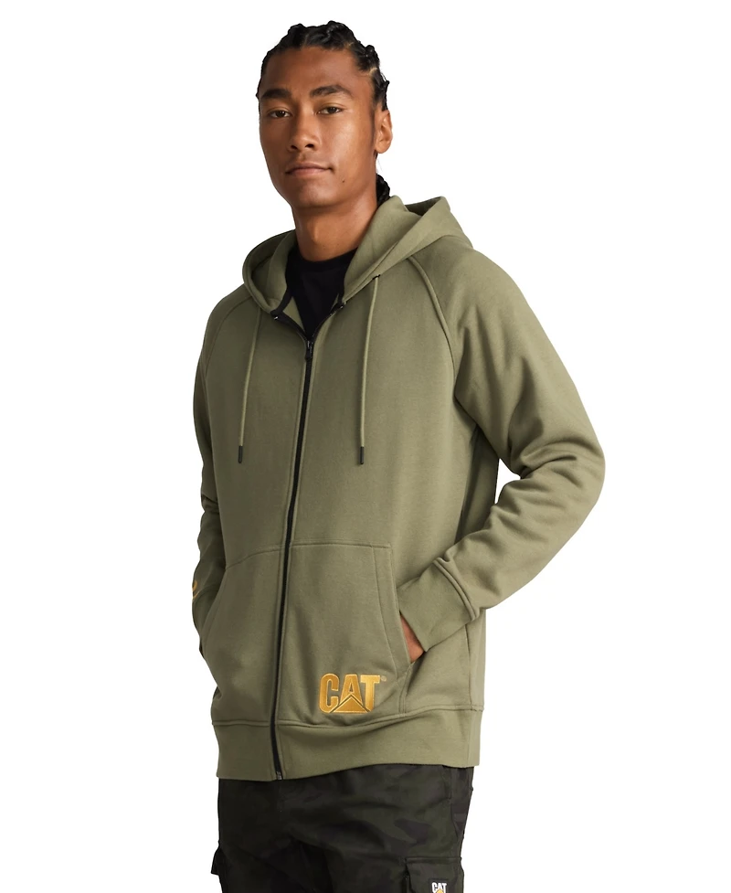 Cat Men's Fleece Logo Full Zip Hoodie