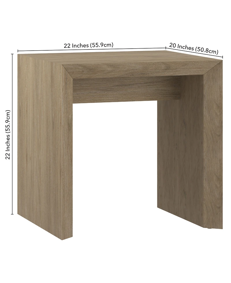 Hudson & Canal 22" Oswin Wide Rectangular Side Table