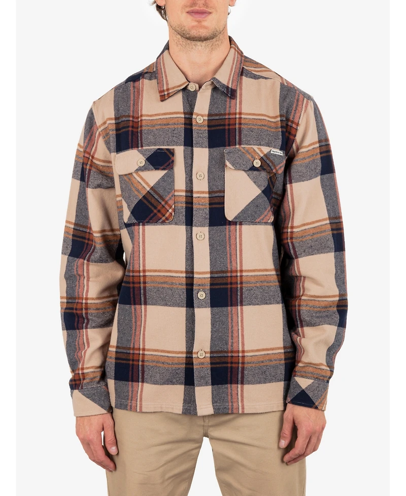 Hurley Men's Santa Cruz Shoreline Flannel Long Sleeve Shirt