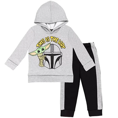 Starwars Toddler Boys Star Wars The Mandalorian Fleece Pullover Hoodie and Pants Outfit Set to (12 Months - 18-20)