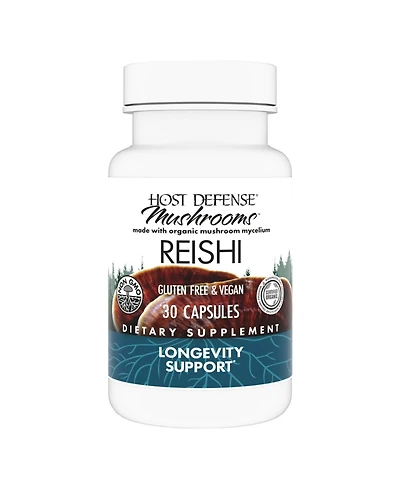 Host Defense Reishi Capsules - Heart & Immune Health Support Supplement - Mushroom Supplement to Support Energy & Vitality