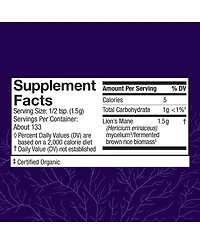 Host Defense Lion's Mane Powder - Brain Health Support Supplement - Mushroom Supplement to Support Focus & Memory Function