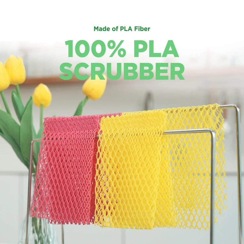 Cornssil Kproduct4u K-cornssil 6 Layers Pla Mesh Scrubber, Yellow, 5 pcs