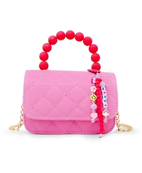 Tiny Treats + Zomi Gems Girls Pearl Handle Message Charm Handbag, Hot Pink