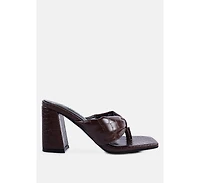 Phantom Ruched High Heeled Thong Sandals