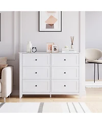 gaomon 6 Chest of Drawer Dresser, Modern Dresser with Deep Drawers and Nickel Round Handle